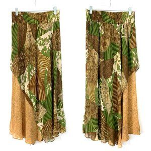 Platinum by Dorothy Schoelen Vintage Maxi Skirt Floral Layered Sz 10